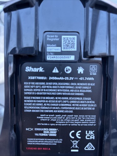 Shark duo iz251uk - battery, and